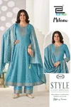 Milano By Blue Hills Chanderi Foil Printed Anarkali Kurti Set